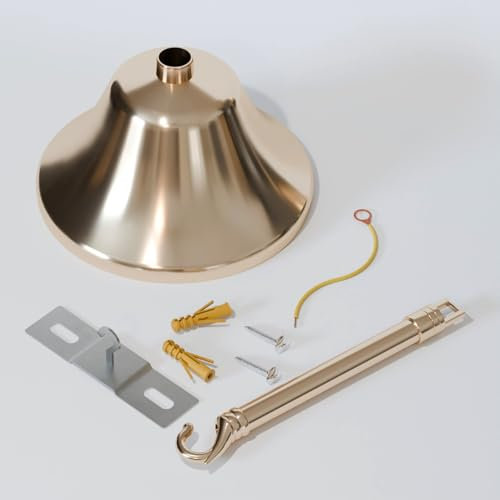 LEDSone Single Point Vintage Style Metal Ceiling Rose with Hook Accessories Holds up to 5kg for Decorative Hanging Lights Fittings Chandeliers (French Gold)