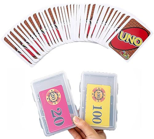 ZERUIDM 2 Pcs Plastic Playing Cards Case for UNO, Clear High Capacity Playing Card Box Holder Storage
