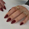 Red Press On Nails, 30pcs Red Fake Nails, Stick On Nail Medium Almond, Glossy False Nail Glue On Nails Full Cover Acrylic Oval For Christmas Women Girls