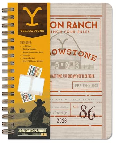 2026 Yellowstone: The Dutton Ranch 13-Month Weekly Planner
