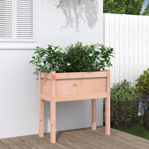 Homgoday Douglas Jardinière avec pieds en bois massif de sapin Douglas 70 x 31 x 70 cm Jardinière Pot de fleurs plantes Support Jardin Patio Terrasse Balcon Décoration Ornements