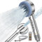 HOAENTSA Shower Head and Hose 1.5M with Filter 4 Spray Jet Mode 15 Layer Filter Water Saving Shower Head Massage Shower Filter for Removal of Residual Chlorine Silver