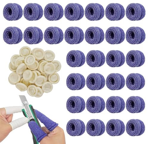 60 Piezas Vendaje De Dedo ApóSitos Para Dedos, Azul Venda Tubular Dedos Dediles Y Blanco Vendas Para El Pulgar, ProteccióN De Dedos En Lesiones, Vendas Tubulares Transpirables para Trabajo, Cocina