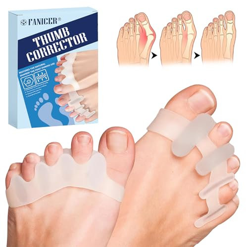 4 pièces Séparateurs D'orteils, Correcteur d’Orteils Pour Femmes et Hommes, Correcteur Hallux Valgus en Silicone, Soulage Douleurs aux pieds, Séparateur Orteil Pour Orteils se Chevauchant