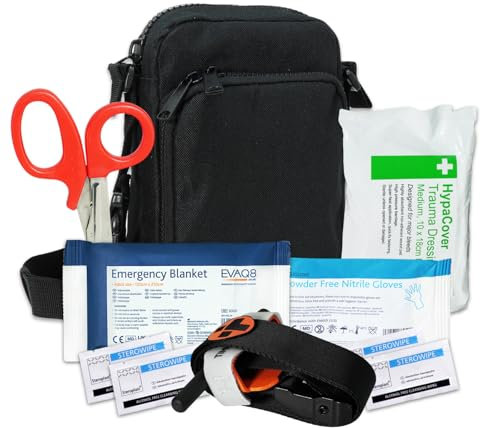 EVAQ8 Tourniquet First Aid Kit for Bleed Injuries in Tactical Carry Bag IFAK