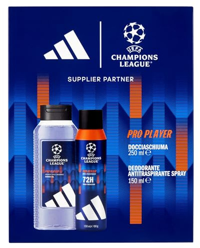 adidas, UEFA Champions League Pro Player, Deodorant Antitranspirant, Körperspray 150 ml und Duschschaum 250 ml