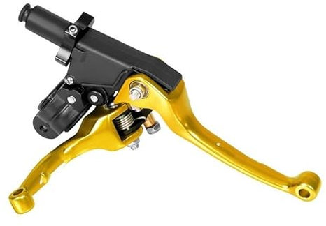 Kupplungs Bremshebel Motorrad CNC Kupplung ASV Klapp Bremse Kupplung Hebel Set Für XR50 Für Dirt Bike Für ATV Für Quad Motorrad Bremskupplungshebel(Yellow)