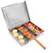 Piastra per barbecue in acciaio inox, con clip per barbecue da esterni, rettangolare, con manico in legno, per picnic e cucina (A)