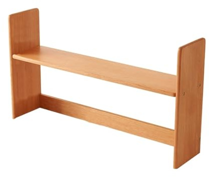 WANGCEPLSD Organizer Scrivania in Legno di Ciliegio, Libreria da Scrivania a 2 Livelli per Dormitorio Universitario, per Ufficio e Casa, Scaffale per Capacità di Carico Fino a 15 Kg(90cm/35in)
