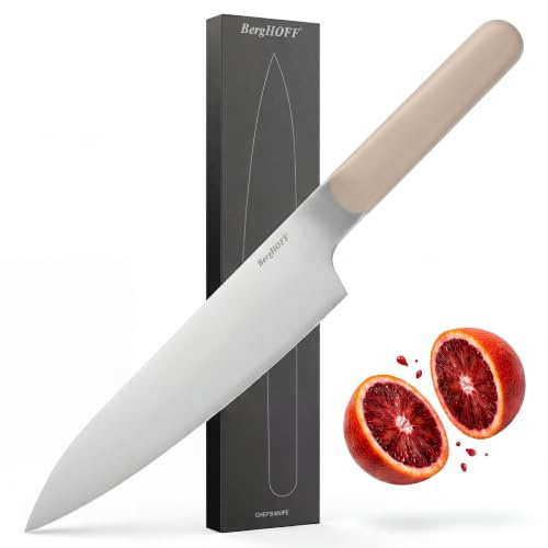 Berghoff Home Couteau de cuisine 19,6 cm - Couteaux de cuisine en acier inoxydable - Couteaux tranchant - Couteau d'office - sable
