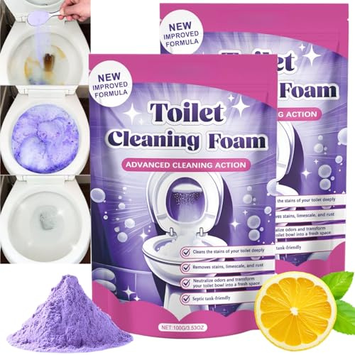 2PCS Toilet Cleaner,Toilet Cleaning Foaming Powder,Foam T/oilets Powder,F/oam T/oilets Cleaner,No Touch To/ilets Cleaning P/owder,To/ilet Bowl C/leaner,Limescale Remover
