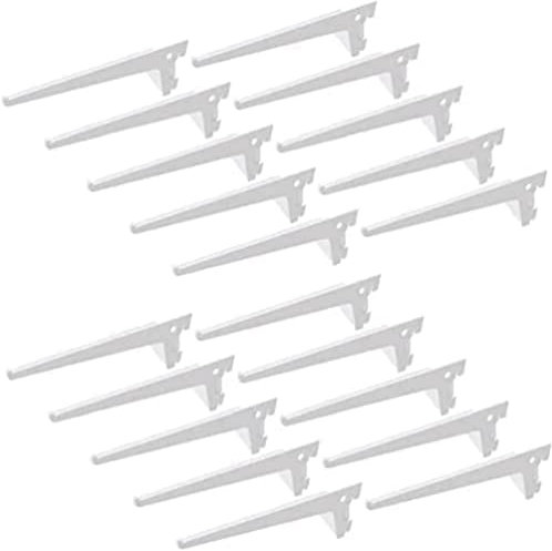 Emuca Regalträger für Holz-/Glasregal, für Profil mit Durchlass 50 mm, 300 mm, Stahl, Weiß, 20 Stück