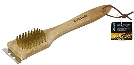 Chef Aid 2 in 1 BBQ Brush with Wooden Handle
