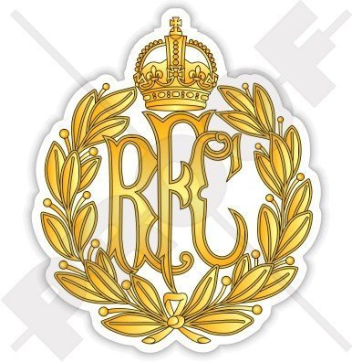 RFC Abzeichen, Königliches Fliegen Korps WWI RAF Kamm Großbritannien UK 100mm Auto & Motorrad Aufkleber, Vinyl Stickers