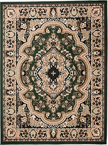 Carpeto Orientteppich Teppich Grün 160 x 230 cm Medaillon Muster Kurzflor Verona Kollektion