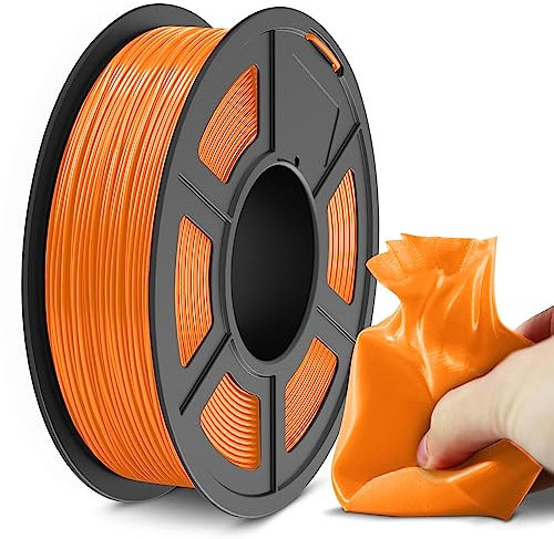 SUNLU Flexible TPU Filament 1.75mm, 95A TPU 3D Drucker Filament Maßgenauigkeit +/- 0,03mm, Gute Haltbarkeit und Starke Haftung für 3D-Druck, 0.5kg Spule(1.1lb)165 Meters, TPU Orange