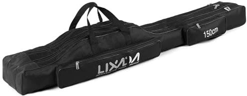 Lixada Angelrutentaschen, 130 cm/150 cm, tragbar, Trolley, DREI Schichten, faltbar, Angelrute, Tasche, Spule, Tackle, Werkzeug, Carry Case Carrier Travel Bag