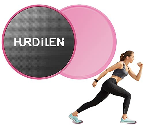 Hurdilen Core Sliders, Gliding Discs Beidseitiger Einsatz auf Teppich- und Hartholzböden, Leichte und Perfekte Fitnessgeräte zum Training der Bauchkernkraft (Pink)
