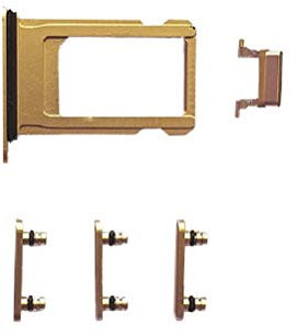 Smartex® GOLD Side Button + SIM Card Tray compatible with iPhone 7 / Power, Volume, Mute Button