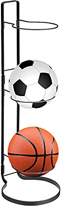 3-Tier Sports Ball Storage Rack Freestanding Wall Mount Ball Organizer