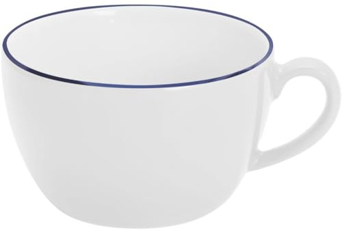 KAHLA 204708A69974C Pronto Line Cappuccino-Obertasse 0,25 l Line royal blue | Kaffeetasse mit dunkelblauer Linie aus Porzellan