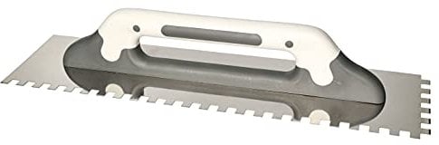 KOTARBAU® Tabla de fricción de acero inoxidable, 480 x 130 mm, espátula dentada, 10 x 10 mm, para pegamento, masilla de yeso, llana dentada