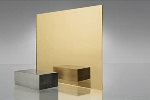 Espejo dorado metacrilato acrílico 3mm. Láminas hojas. Decoración, artistas, decoración, espejos, soportes, manualidades, baño, habitación, dormitorio (A4, 297x210 mm)