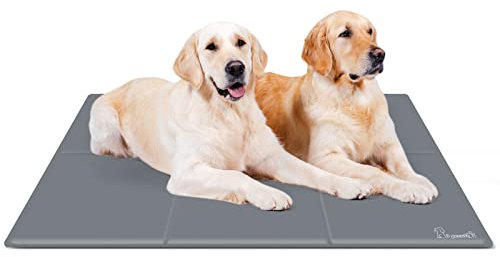 pecute Kühlmatte Hunde Katzen(140 * 90cm), Kuhlmatte für Hund und Katze mit Ungiftiges Gel,Selbstkühlende Kissen, Kühl Hundedecke, Kaltgelpad für Katzen und Hunde, Grau,XXL