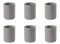 OSCO Grey Faux Leather Pen Pot | 6 Pack | Pencil Holder | Desk Tidy | Office Organiser | Makeup Storage | Cosmetics Display | H10.5 x W8.7 x D8.7 cm |