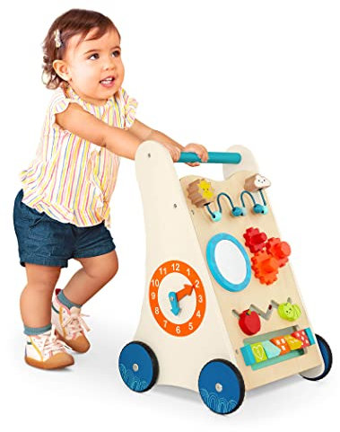 B. toys – Baby Lauflernwagen Holz – Lauflernhilfe mit 7 Aktivitäten – Lern- und Laufwagen – Baby Walker Laufhilfe – Holzspielzeug ab 1 Jahr – Little Learning Steps