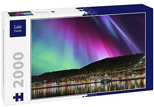 Lais Puzzle Bergen Norwegen mit Nordlicht 2000 Teile