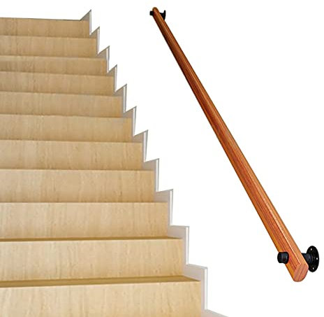 JYCCH Handlauf aus Holz für Innen- und Außenwandmontage Treppen Handläufe Holzgeländer Handlauf Anti-Rutsch-Treppengeländer für ältere Kinder, mehrere Größen (140 cm) ()