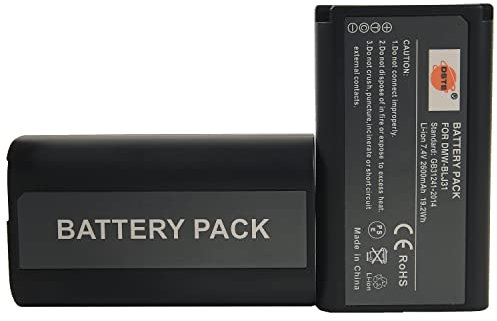 DSTE (2-Pack) Li-ion Battery Compatible with Panasonic DMW-BLJ31, DMW-BLJ31e, Lumix DC-S1, Lumix DC-S1R, Lumix DC-S1H, DMW-BGS1R