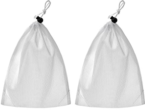 Nayciiy Pool Clean Vakuum-Ersatzbeutel, Nylon, feinmaschiges Netz mit Zug und Verriegelung für Laubfänger für Laubbeutel für Laubsauger für Laubschieber für Leaf Master (11,8 x 8,6) (2)