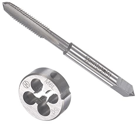 QUARKZMAN M6 x 1mm Metrico Sinistro Mano Filetto Maschiatura e Rotondo Matrice Set x 1 Set Alta Velocità Acciaio per Lavorazione Ferramenta Strumento