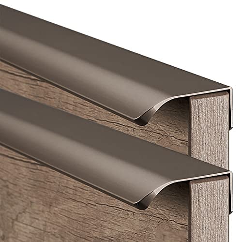 Poignées Invisibles pour Meubles 2 Poignées d'armoires de Cuisine Poignées Longues de Porte de Garde-robe Poignées de Tiroir en Alliage d'aluminium, Marron (Length 300mm)