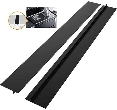 LSENLONG Cubre huecos de silicona para encimeras de cocina, Cocina Silicona Estufa Mostrador Gap Cover, Tapa Relleno de Huecos Lavable Tira de Sellado