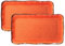 LEHAHA Melamin Serviertablett/Teller 2er-Set, 44,5 cm x 25,4 cm, 2-teiliges großes rechteckiges Melamin-Teller-Set zum Servieren von Speisen, Orange
