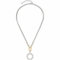 JEWELS BY LEONARDO Halskette Elsa opulente kette aus silberfarbenem Edelstahl goldfarbene Details am Kreis Anhänger 50-55 cm Länge Schmuck Geschenk für Frauen 023334