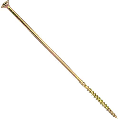 AERZETIX - C69161 - Lot de 25 Vis à bois Ø6x220 mm à tête fraisée - à empreinte étoile Т30 - en acier zingué - menuiserie contreplaqué aggloméré mélaminé terrasse panneaux chevrons bastaings