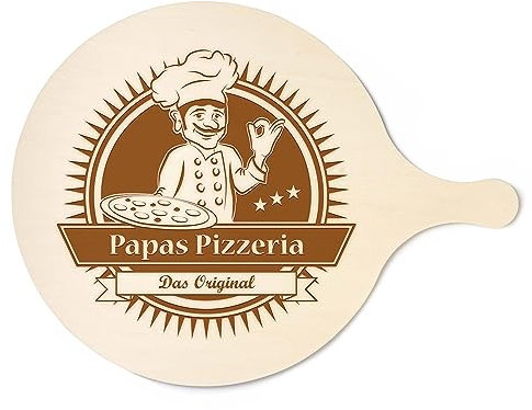 Pizzabrett mit Gravur für Papa, Großer Holz Pizzateller, Pizza Schneidebrett, Vatertagsgeschenk, Serviertablett, Pizza Holzbrett, Servierbrett, Holzteller, Servierplatte, Geschenke für Männer