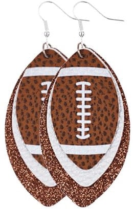 GAUEIOUR Leather Rugby Earrings,Multi Layer Droplet Shaped Fashionable and Versatile European and American Earrings, Sporty Style Sequin Earrings