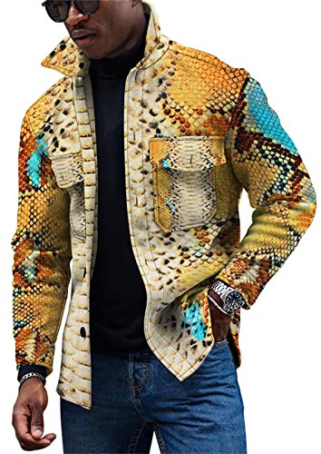 KONG JIMFAN Herren Winterjacke Hochwertige Winterjacken Herren Jeanshemd Winter Jacket Men Herren Hemden Imprägnierspray Jacke Ünne Jacke Herren Wolljacke Westernhemd Herren Jacke Herbst(White,XXL)