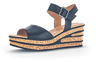 Gabor Damen Keilsandalen, Frauen Sandalen,Best Fitting,hoch,Sommerschuhe,Freizeitschuhe,offene Schuhe,Strandschuhe,schwarz,40.5 EU / 7 UK