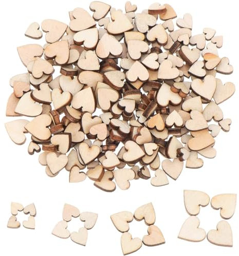 VIKY® 300 Stück Holzherzen Deko, Holzherz Streudeko Hochzeit, Holz Herz Tischdeko Geburtstag, Mini Holz Herzen Deko Hochzeit, Herzen Deko für Geburtstag DIY Handwerk Tischdeko Bilderrahmen Deko