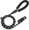 Rope Dog Lead - 1.5m Slip Lead with Soft Padded Handle, Reflective for Small to Large Dogs (Black)