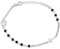 AKA Gioielli® - 925 Silber Rosenkranz Armband mit Schwarze Steine mit Jungfrau Maria und Kreuz - Armband für Damen und Herren, längenverstellbar