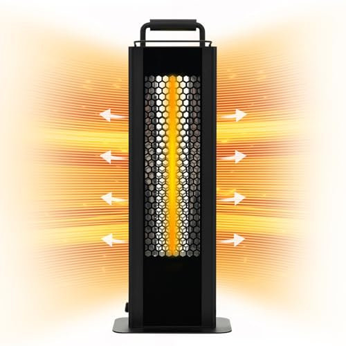 GOPLUS Chauffage d'appoint électrique 1200W, Chauffage à Double Face avec Protection Anti-basculement, Température Constante, Chauffage électrique Portable étanche IP65 pour Extérieur et Intérieur