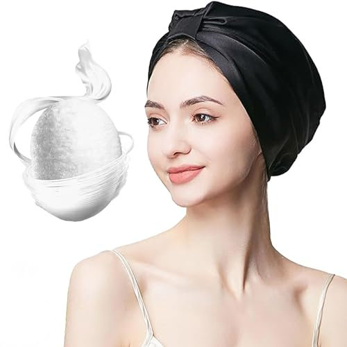 SYXLS Natürliche Seide zum Schlafen, Schlafhaube aus 100% Maulbeerseide für Frauen, Maulbeer Seide Schlafmütze für Frauen Haarpflege Weiche Seide Haarwickel Elastischer Aufenthalt auf Kopf