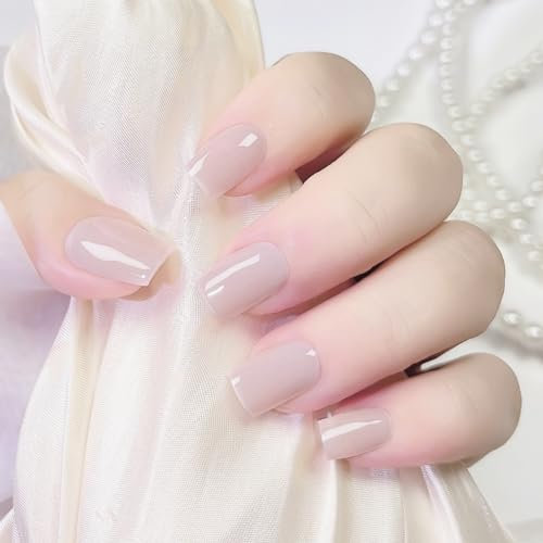 Ceboic Halbgehärtete UV Gel Strips 20 Stück Selbstklebende Nagelfolien UV Härtend Nagellackstreifen Französische Nude Beige Gel-Nagelaufkleber für Damen Mädchen Nagelkunst Dekoration